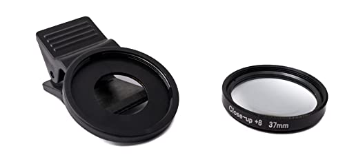 SYSTEM-S Makro Linse +8 Zoom Close Up Filter mit Clip in Schwarz von System-S