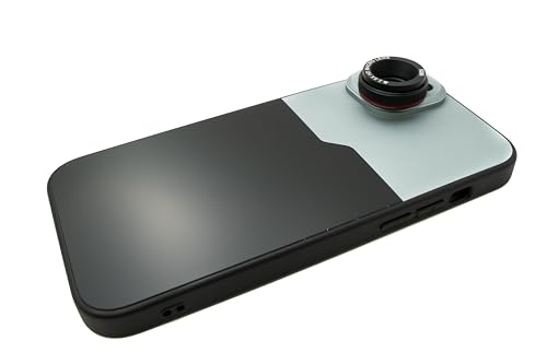 SYSTEM-S Makro Linse 2,8X 37 mm HD Filter mit Hülle für iPhone 15 Plus in Schwarz Grau von System-S