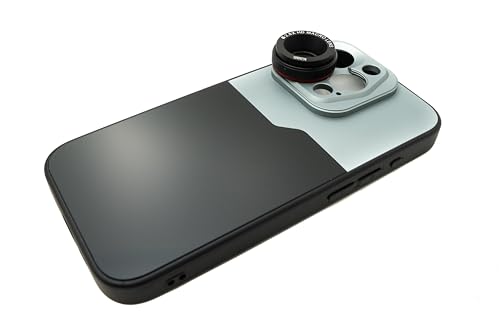 SYSTEM-S Makro Linse 2,8X 37 mm HD Filter mit Hülle für iPhone 15 Pro in Schwarz Grau von System-S