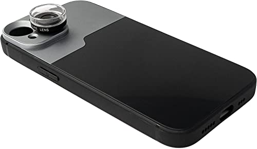 SYSTEM-S Makro Linse 30x Mikroskop Filter mit Hülle in Schwarz für iPhone 14 von System-S