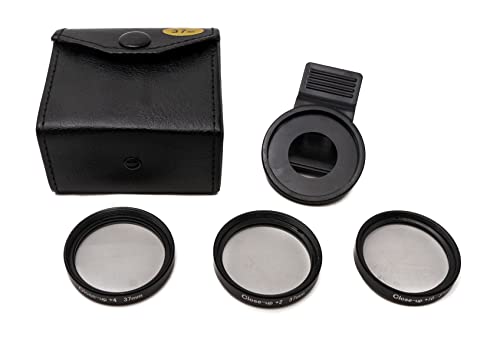 SYSTEM-S Makro Linse Set Zoom Close Up Filter Kit mit Clip Tasche in Schwarz von System-S