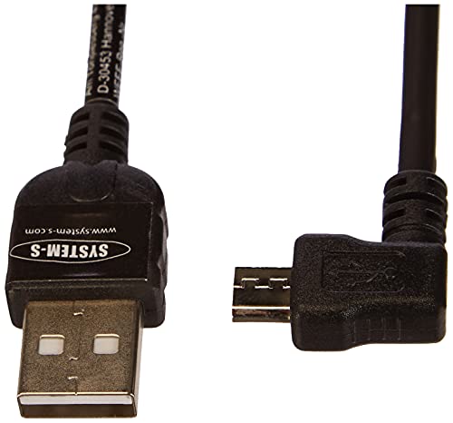SYSTEM-S Micro USB Kabel Ladekabel Datenkabel 90° Winkelstecker Winkel gewinkelt Spiralkabel 50 - 135 cm von System-S