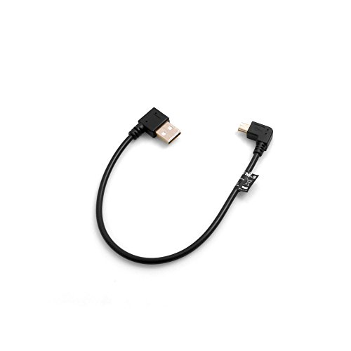 SYSTEM-S Mini USB 90° Kabel Links gewinkelt Winkelstecker auf USB Typ A (Male) 90° rechts gewinkelt Kabel Datenkabel Ladekabel 20cm von System-S