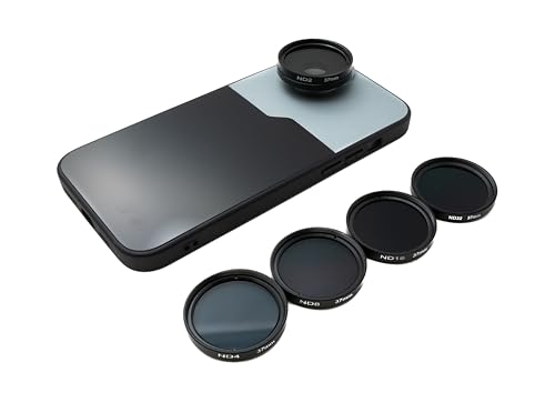 SYSTEM-S ND Filter Set 37 mm Neutraldichte mit Gewinde Hülle und Tasche für iPhone 15 Plus von System-S