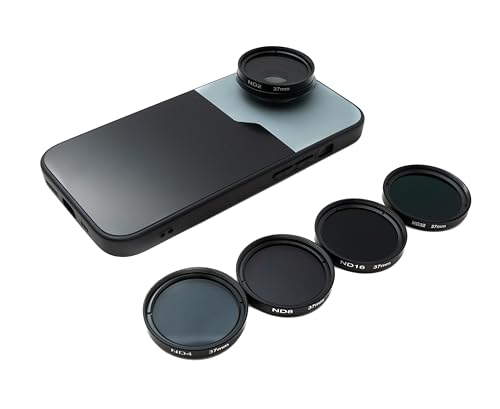 SYSTEM-S ND Filter Set 37 mm Neutraldichte mit Gewinde Hülle und Tasche für iPhone 15 von System-S