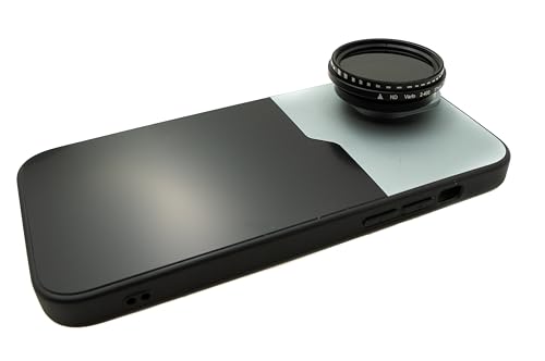SYSTEM-S ND Vario Filter 37 mm 2 bis 400 Neutraldichte mit Gewinde Hülle für iPhone 15 Plus von System-S