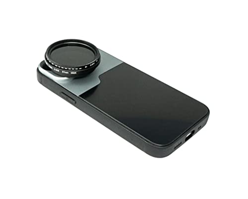 SYSTEM-S ND Vario Filter 37 mm 2 bis 4000 Neutraldichte mit Hülle für iPhone 13 Mini von System-S