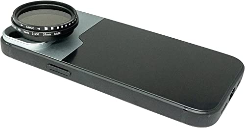 SYSTEM-S ND Vario Filter 37 mm 2 bis 4000 Neutraldichte mit Hülle für iPhone 14 von System-S