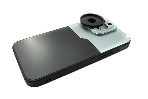SYSTEM-S Objektiv Hülle 37 mm kompatibel mit Effekt Linse mit Gewinde für iPhone 15 Pro Max in Schwarz Grau von System-S