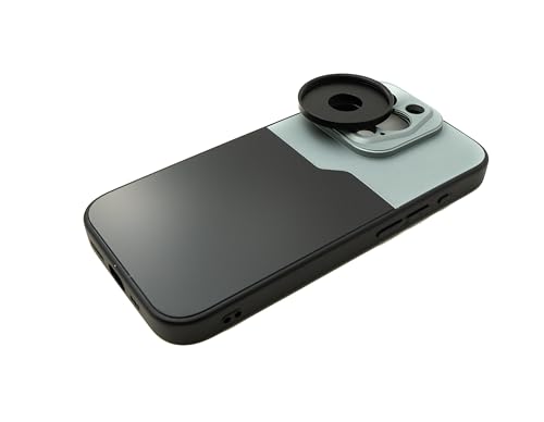 SYSTEM-S Objektiv Hülle 37 mm kompatibel mit Effekt Linse mit Gewinde für iPhone 15 Pro in Schwarz Grau von System-S
