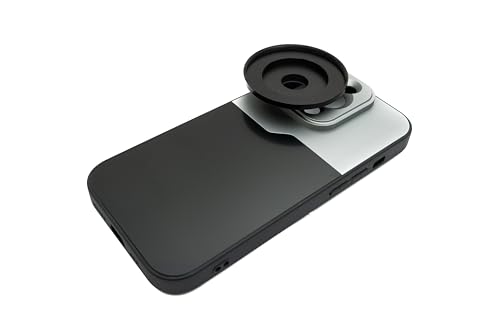 SYSTEM-S Objektiv Hülle 52 mm kompatibel mit Effekt Linse mit Gewinde für iPhone 14 Pro in Schwarz Grau von System-S