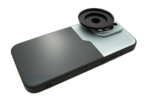 SYSTEM-S Objektiv Hülle 52 mm kompatibel mit Effekt Linse mit Gewinde für iPhone 15 Pro Max in Schwarz Grau von System-S