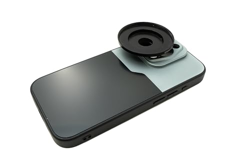 SYSTEM-S Objektiv Hülle 52 mm kompatibel mit Effekt Linse mit Gewinde für iPhone 15 Pro in Schwarz Grau von System-S
