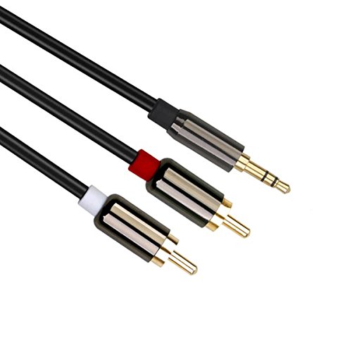 SYSTEM-S RCA Cinch-Stecker (Male) auf 3.5mm Klinke AUX (Male) Stereo Audio Kabel Cinch-Audiokabel 10m von System-S