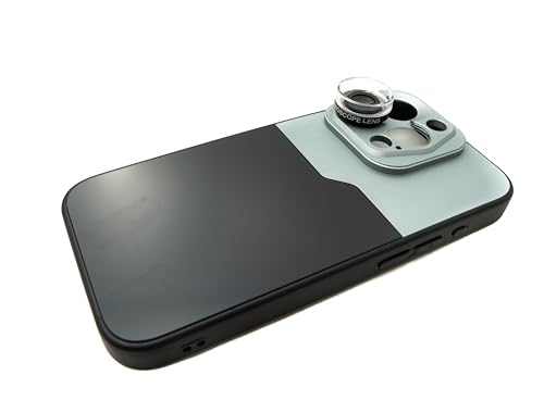 SYSTEM-S Super Makro Linse 30x 37 mm Mikroskop Filter mit Hülle für iPhone 15 Pro von System-S