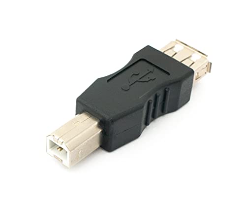 SYSTEM-S USB 2.0 Adapter Typ B Stecker zu Typ A Buchse Kabel in Schwarz von System-S