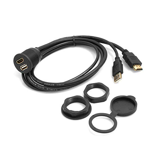 SYSTEM-S USB A und HDMI Verlängerungskabel Einbaubuchse Kabellänge 99 cm von System-S