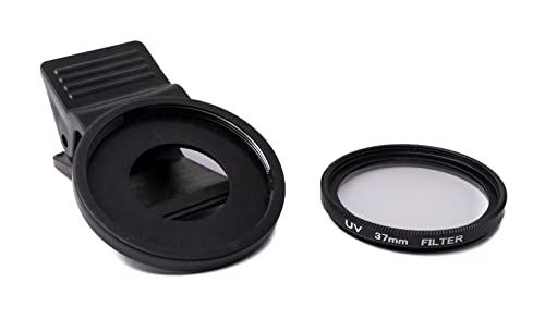 SYSTEM-S UV Filter 37 mm unbeschichtet Slim Linse mit Clip für Smartphones in Schwarz von System-S