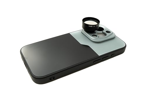 SYSTEM-S Zoom Linse 3X Tele Objektiv 37 mm Filter mit Hülle für iPhone 15 Pro in Schwarz Grau von System-S