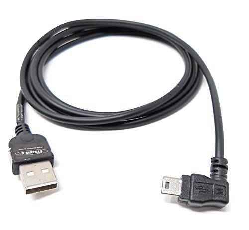 System-S 140 cm USB 2.0 Kabel für USB-A auf USB Mini-B 5-Pin Winkelstecker 90 Grad Links von System-S