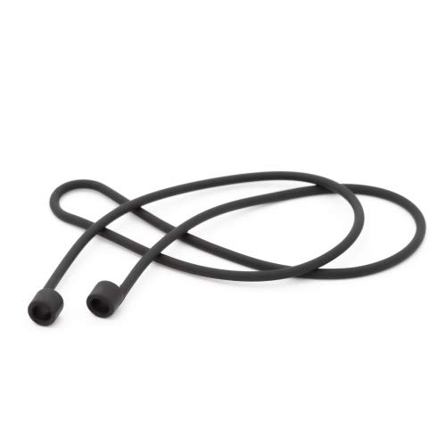 System-S 1x Silikon Halteband Holder für AirPods Kopfhörer in Schwarz von System-S