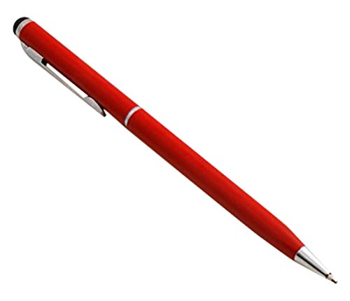 System-S 2 in 1 Stylus Stift Touch Pen kapazitiver Bildschirm Eingabe Stift und Kugelschreiber Rot für Smartphone Touchscreen Handy Tablet PC PDA von System-S