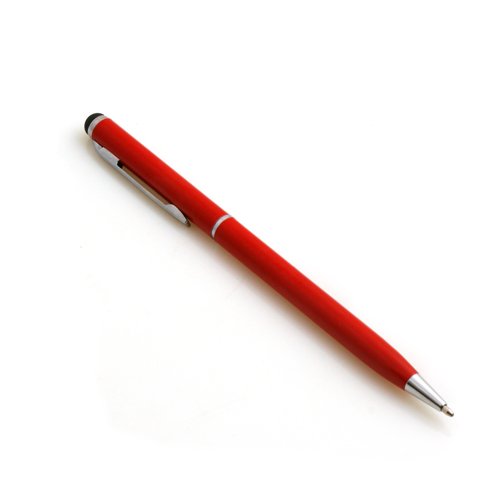 System-S 2 in 1 Stylus Stift Touch Pen kapazitiver Bildschirm Eingabe Stift und Kugelschreiber Rot für Smartphone Touchscreen Handy Tablet PC PDA von System-S