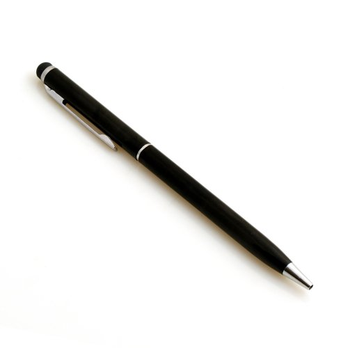 System-S 2 in 1 Stylus Stift Touch Pen kapazitiver Bildschirm Eingabe Stift und Kugelschreiber Schwarz für Smartphone Touchscreen Handy Tablet PC PDA von System-S