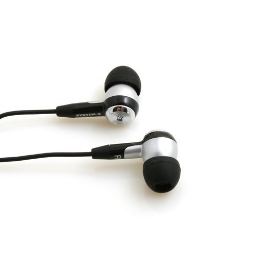 System-S 2269279 In-Ear-Kopfhörer mit DREI extra Paar Hörer in verschiedenen Größen, Silber / Schwarz von System-S