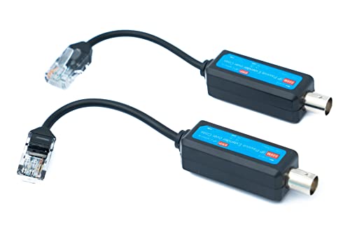 System-S 2X Coaxial Kabel 10 cm RJ45 Stecker zu BNC Buchse für HD Kameras in Schwarz von System-S
