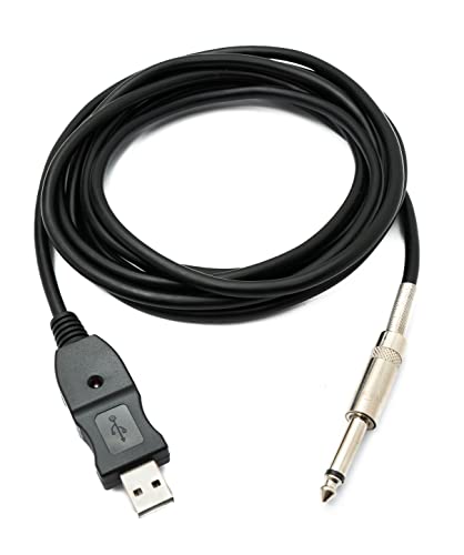 System-S 3 meter USB Gitarrenkabel Basskabel Kabel Klinkenstecker USB zu Audio 1/4 6.3mm Male von System-S