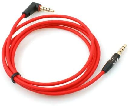 System-S 4 Polig 3,5 mm Klinke auf 3,5 Klinke Stecker Gewinkelt 90° Grad Kabel 110 cm Rot von System-S