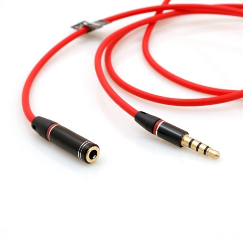 System-S 4 Poliges 3.5 mm Klinke zu 3.5 mm Buchse Audio Stereo AUX Kabel Headset Verlängerung Male zu Female Klinkenkabel Klinke zu Buchse 110 cm von System-S