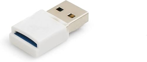 System-S 5Gbps Mini Adapter USB A 3.0 für microSD/SDHC/T-Flash Karten Leser Card Reader Kartenlesegerät in Weiß von System-S