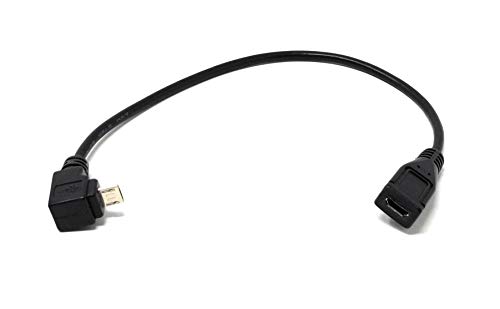System-S 90° Gewinkelt Micro USB Winkelstecker auf Micro USB Buchse Datenkabel Ladekabel 20 cm von System-S