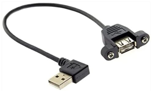 System-S 90° Grad Winkel rechts gewinkelt USB A (Male) auf USB A (Female) Panel Mount Stecker USB Kabel Verlängerungskabel von System-S