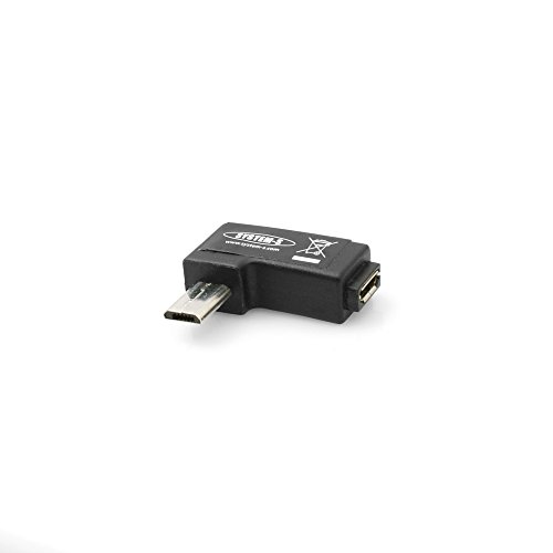 System-S 90° Grad Winkelstecker (rechts) Micro USB auf Micro USB OTG Host On-The-Go Adapter für OTG-fähige Geräte von System-S