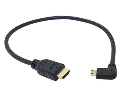 System-S 90° Grad gewinkelt Winkel Mini HDMI to Standard HDMI Kabel 50 cm von System-S