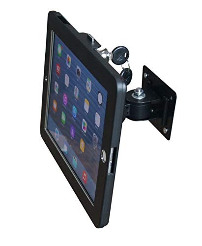 System-S Abschließbare Wandhalterung für iPad Air 1-2 iPad Pro 9, 7 Zoll in Schwarz von System-S