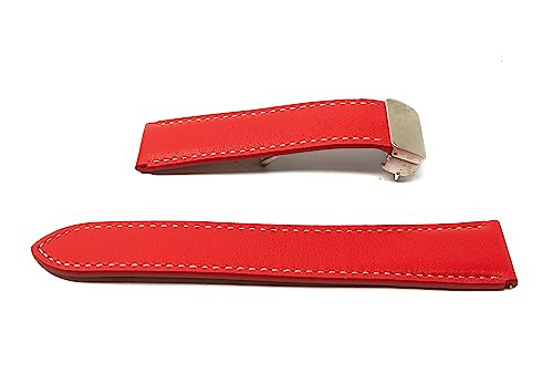 System-S Armband 20 mm aus Leder für Samsung Galaxy Watch 5 4 Smartwatch in Rot von System-S