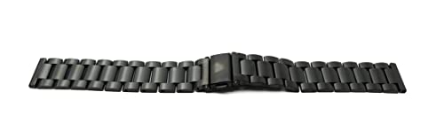 System-S Armband 20 mm aus Metall für Samsung Galaxy Watch 4 Smartwatch Schwarz von System-S