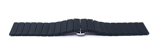 System-S Armband 20 mm aus PC mit Butterfly Faltschließe für Smartwatch in Schwarz von System-S