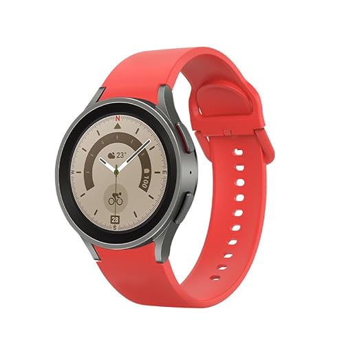 System-S Armband 20 mm aus Silikon für Samsung Galaxy Watch 5 4 Smartwatch in Rot von System-S