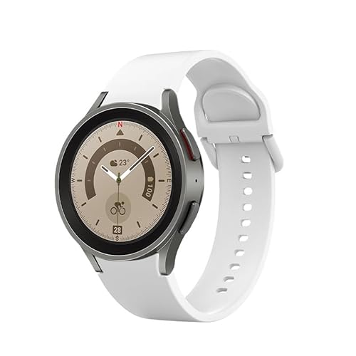 System-S Armband 20 mm aus Silikon für Samsung Galaxy Watch 5 4 Smartwatch in Weiß von System-S