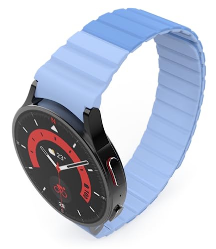 System-S Armband 20 mm aus Silikon magnetisch für Samsung Galaxy Watch 5 4 in Blau von System-S