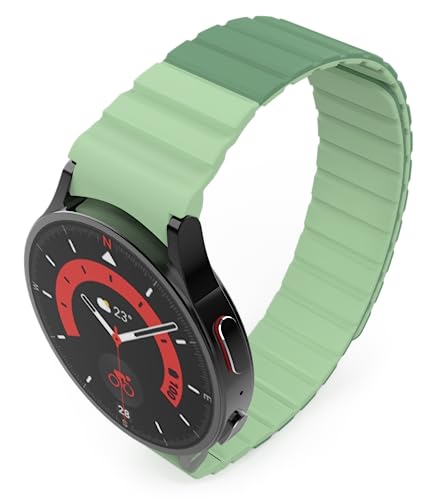 System-S Armband 20 mm aus Silikon magnetisch für Samsung Galaxy Watch 5 4 in Grün von System-S