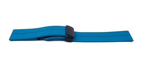 System-S Armband 20 mm aus Silikon mit Kippfaltschließe für Smartwatch in Blau von System-S