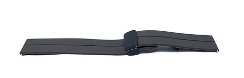 System-S Armband 20 mm aus Silikon mit Kippfaltschließe für Smartwatch in Braun von System-S