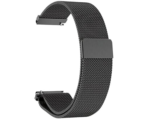 System-S Armband 22 mm Milanaise aus Metall für Huawei Watch Smartwatch in Schwarz von System-S