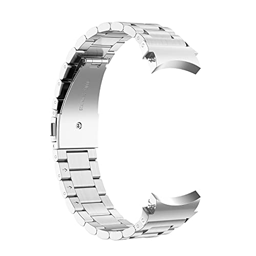 System-S Armband 22 mm aus rostfreiem Stahl mit Kippfaltschließe für Smartwatch in Grau von System-S